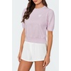 image:imageArachampCloz Womens Puff Short Sleeve Shirts 2025 Summer Crew Neck Sequin Cute Crop Tops Trendy Casual PulloverLight Pink