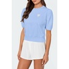 image:imageArachampCloz Womens Puff Short Sleeve Shirts 2025 Summer Crew Neck Sequin Cute Crop Tops Trendy Casual PulloverSky Blue