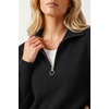 image:imageArachampCloz Womens Quarter Zip Polo Collar Fall Work Casual Pullover TopsBlack