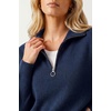 image:imageArachampCloz Womens Quarter Zip Polo Collar Fall Work Casual Pullover TopsNavy