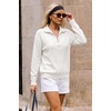 image:imageArachampCloz Womens Quarter Zip Polo Collar Fall Work Casual Pullover TopsWhite