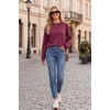 image:imageArachampCloz Womens Relaxed Fit Sweaters Spring Fall Casual Cozy Tops 2026Burgundy