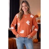 image:imageArachampCloz Womens Relaxed Fit Sweaters Spring Fall Casual Cozy Tops 2026Ghost Orange White