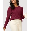 image:imageArachampCloz Womens Soft Knit Fall Winter Sweater Business Casual Basic TopsAdark Red