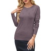 image:imageArachampCloz Womens Soft Knit Fall Winter Sweater Business Casual Basic TopsAgray Purple