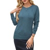 image:imageArachampCloz Womens Soft Knit Fall Winter Sweater Business Casual Basic TopsAnebulas Blue