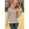 image:imageArachampCloz Womens Soft Knit Fall Winter Sweater Business Casual Basic TopsStriped Apricot Black