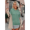 image:imageArachampCloz Womens Soft Knit Fall Winter Sweater Business Casual Basic TopsStriped Green White