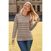 image:imageArachampCloz Womens Soft Knit Fall Winter Sweater Business Casual Basic TopsStriped Taupe Black