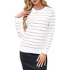 image:imageArachampCloz Womens Soft Knit Fall Winter Sweater Business Casual Basic TopsStriped White Purple