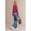 image:imageArachampCloz Womens Wool Blend 2 in 1 Patchwork V Neck Casual Sweater TopsFuchsia