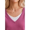 image:imageArachampCloz Womens Wool Blend 2 in 1 Patchwork V Neck Casual Sweater TopsFuchsia