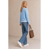 image:imageArachampCloz Womens Wool Blend 2 in 1 Patchwork V Neck Casual Sweater TopsLight Blue