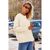 image:imageArachampCloz Womens Wool Blend Cable Knit Spring Winter Chunky Oversized Sweaters 2026Beige Cream