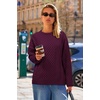 image:imageArachampCloz Womens Wool Blend Cable Knit Spring Winter Chunky Oversized Sweaters 2026Burgundy Dark Red