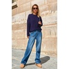 image:imageArachampCloz Womens Wool Blend Cable Knit Spring Winter Chunky Oversized Sweaters 2026Navy