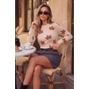 image:imageArachampCloz Womens Wool Blend Classic Crew Neck Casual Fall SweatersMaple Leaf Beige