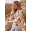 image:imageArachampCloz Womens Wool Blend Classic Crew Neck Casual Fall SweatersMaple Leaf Beige