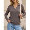 image:imageArachampCloz Womens Wool Blend Collared Neck Business Casual Cardigan 2026Coffee