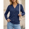 image:imageArachampCloz Womens Wool Blend Collared Neck Business Casual Cardigan 2026Navy Blue