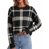 image:imageArachampCloz Womens Wool Blend Crew Neck Color Block Pullover SweaterBlack