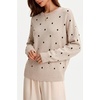 image:imageArachampCloz Womens Wool Blend Crew Neck Color Block Pullover SweaterPolka Dot Beige