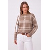 image:imageArachampCloz Womens Wool Blend Crew Neck Color Block Pullover SweaterTan