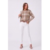 image:imageArachampCloz Womens Wool Blend Crew Neck Color Block Pullover SweaterTan