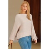 image:imageArachampCloz Womens Wool Blend Crewneck Fall Trendy Oversized Waffle Sweaters 2026Apricot