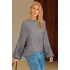 image:imageArachampCloz Womens Wool Blend Crewneck Fall Trendy Oversized Waffle Sweaters 2026Gray