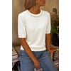image:imageArachampCloz Womens Wool Blend Elegant Crew Neck Sweaters for Fall 2025Offwhite