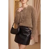 image:imageArachampCloz Womens Wool Blend Faux Fur Crew Neck Fall Dressy Pullover TopsCoffee