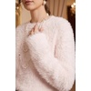 image:imageArachampCloz Womens Wool Blend Faux Fur Crew Neck Fall Dressy Pullover TopsLight Pink