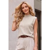 image:imageArachampCloz Womens Wool Blend Mock Neck Fall Sweater Vest Work Tops 2026Apricot