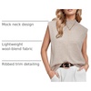 image:imageArachampCloz Womens Wool Blend Mock Neck Fall Sweater Vest Work Tops 2026Apricot