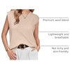 image:imageArachampCloz Womens Wool Blend Mock Neck Fall Sweater Vest Work Tops 2026Apricot5046