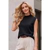 image:imageArachampCloz Womens Wool Blend Mock Neck Fall Sweater Vest Work Tops 2026Black