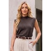 image:imageArachampCloz Womens Wool Blend Mock Neck Fall Sweater Vest Work Tops 2026Coffee