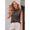 image:imageArachampCloz Womens Wool Blend Mock Neck Fall Sweater Vest Work Tops 2026Coffee