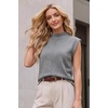 image:imageArachampCloz Womens Wool Blend Mock Neck Fall Sweater Vest Work Tops 2026Gray