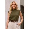 image:imageArachampCloz Womens Wool Blend Mock Neck Fall Sweater Vest Work Tops 2026Green Brown