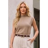 image:imageArachampCloz Womens Wool Blend Mock Neck Fall Sweater Vest Work Tops 2026Khaki
