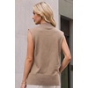 image:imageArachampCloz Womens Wool Blend Mock Neck Fall Sweater Vest Work Tops 2026Khaki