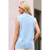 image:imageArachampCloz Womens Wool Blend Mock Neck Fall Sweater Vest Work Tops 2026Light Blue