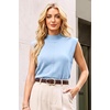 image:imageArachampCloz Womens Wool Blend Mock Neck Fall Sweater Vest Work Tops 2026Light Blue