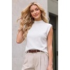 image:imageArachampCloz Womens Wool Blend Mock Neck Fall Sweater Vest Work Tops 2026Offwhite
