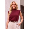 image:imageArachampCloz Womens Wool Blend Mock Neck Fall Sweater Vest Work Tops 2026Red