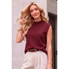 image:imageArachampCloz Womens Wool Blend Mock Neck Fall Sweater Vest Work Tops 2026Red