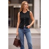 image:imageArachampCloz Womens Wool Blend Non See Through Button Down Casual Tank TopsBlack