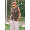 image:imageArachampCloz Womens Wool Blend Non See Through Button Down Casual Tank TopsCoffee